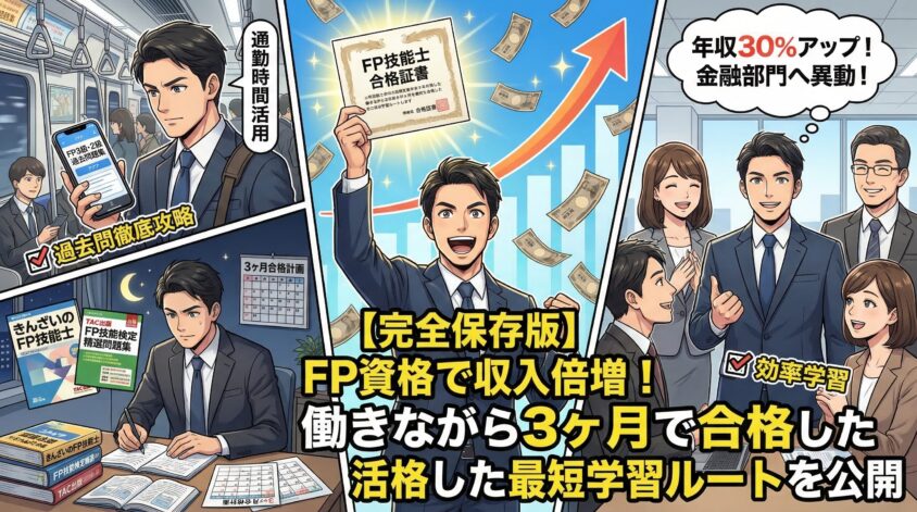 【完全保存版】FP資格で収入倍増！働きながら3ヶ月で合格した最短学習ルートを公開