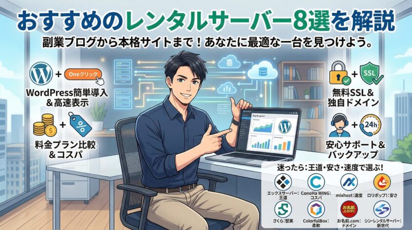 おすすめのレンタルサーバー8選を解説