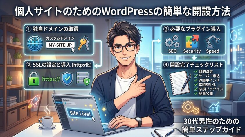 個人サイトのためのWordPressの簡単な開設方法