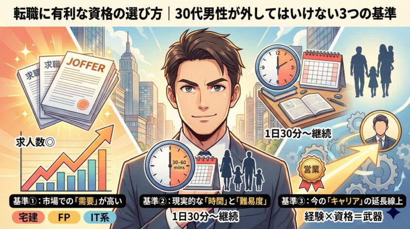 転職に有利な資格の選び方｜30代男性が外してはいけない3つの基準