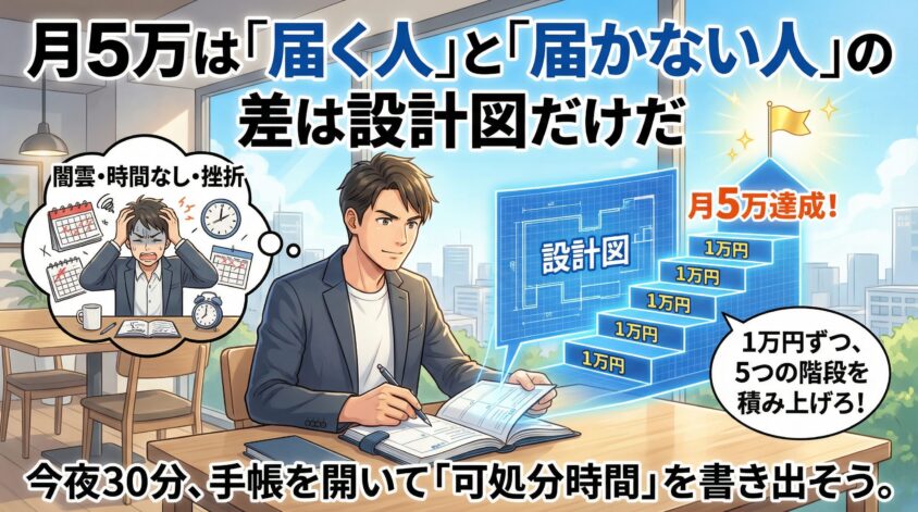 まとめ：月5万は「届く人」と「届かない人」の差は設計図だけだ