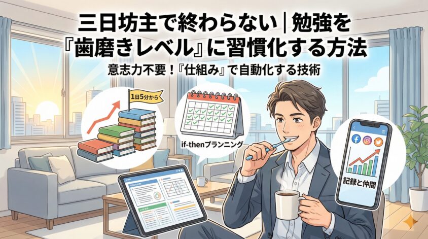 三日坊主で終わらない｜勉強を「歯磨きレベル」に習慣化する方法