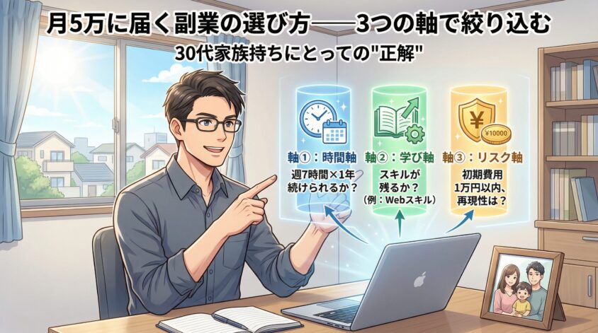 月5万に届く副業の選び方――3つの軸で絞り込む