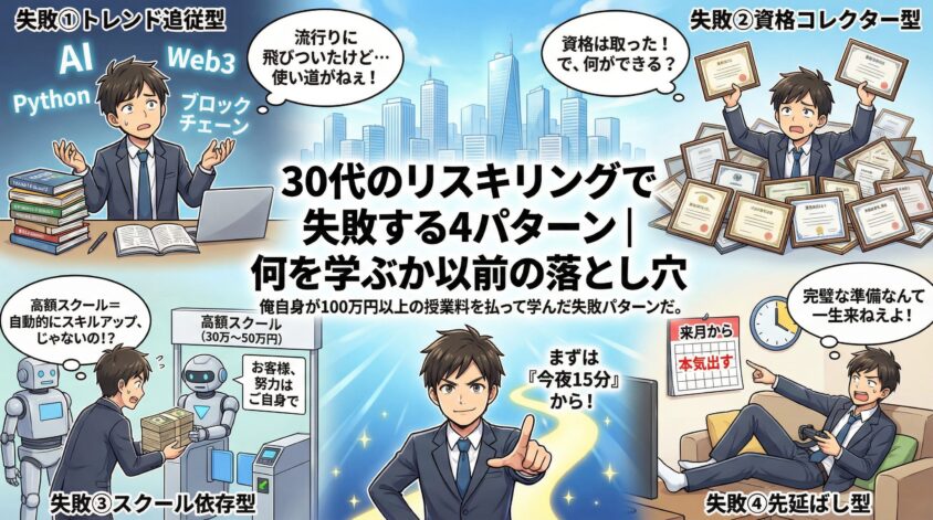 30代のリスキリングで失敗する4パターン|何を学ぶか以前の落とし穴