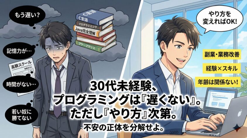 30代プログラミング未経験は本当に「遅い」のか？結論から言う