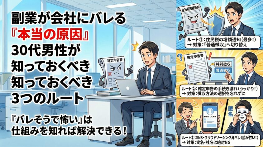 副業が会社にバレる「本当の原因」|30代男性が知っておくべき3つのルート
