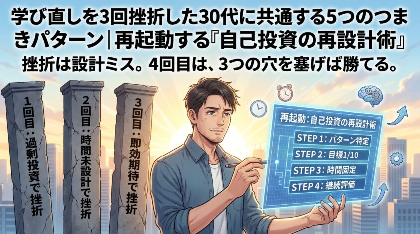 学び直しを3回挫折した30代に共通する5つのつまずきパターン｜再起動する『自己投資の再設計術』