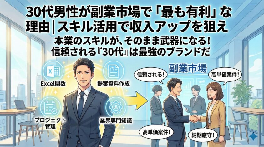 30代男性が副業市場で「最も有利」な理由|スキル活用で収入アップを狙え