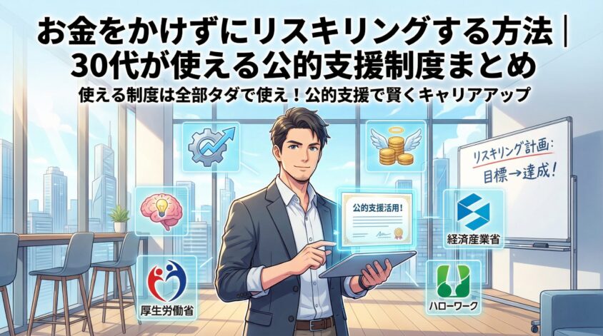 お金をかけずにリスキリングする方法|30代が使える公的支援制度まとめ