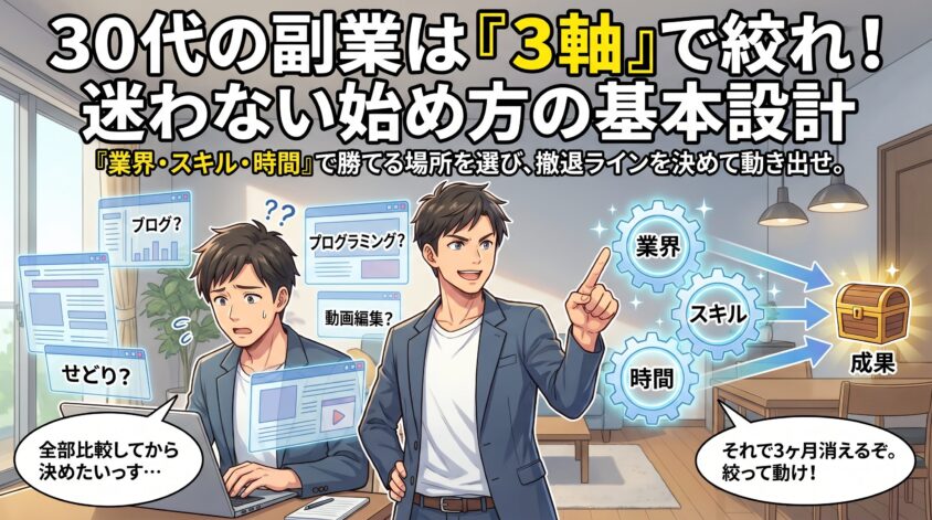 30代の副業で「何を選び、どう始めるか」の基本設計