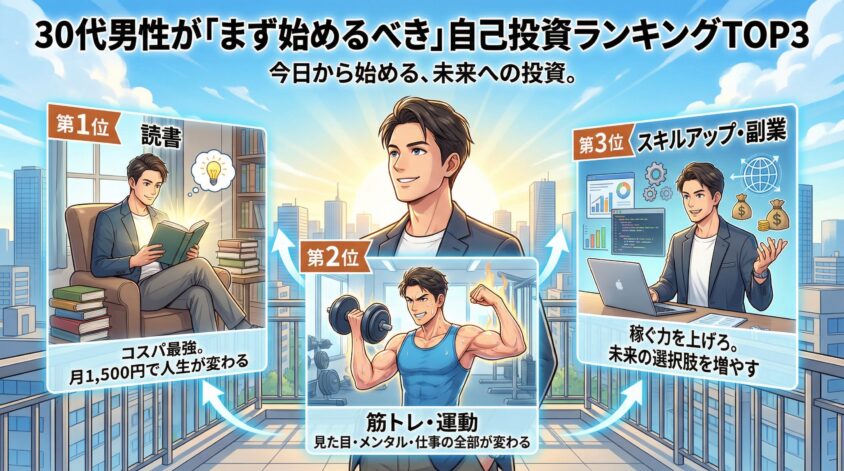 30代男性が「まず始めるべき」自己投資ランキングTOP3