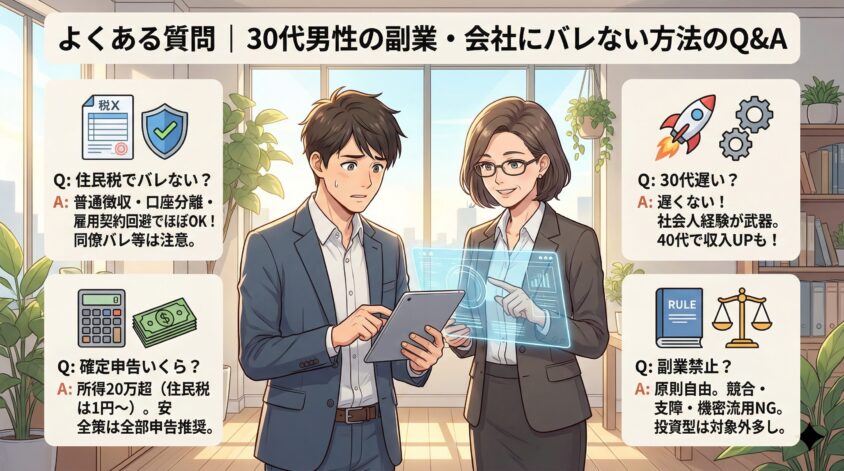 よくある質問|30代男性の副業・会社にバレない方法のQ&A