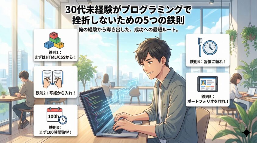 30代未経験がプログラミングで挫折しないための5つの鉄則