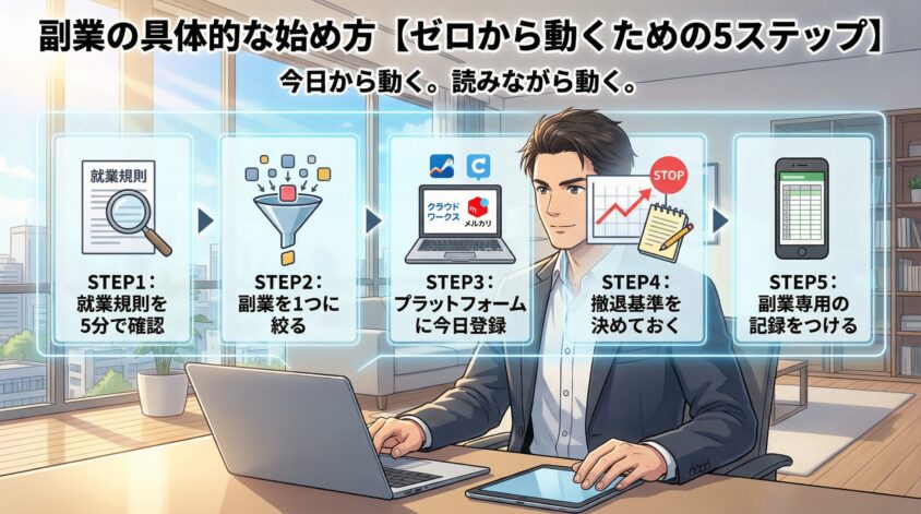 副業の具体的な始め方【ゼロから動くための5ステップ】