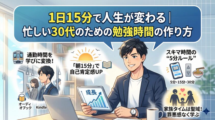 1日15分で人生が変わる｜忙しい30代のための勉強時間の作り方