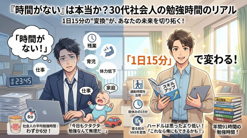 「時間がない」は本当か？30代社会人の勉強時間のリアル