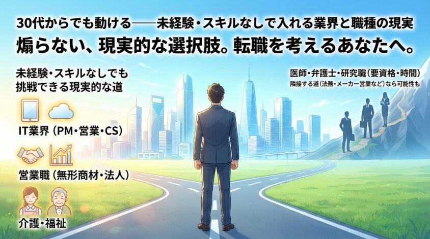 30代からでも動ける——未経験・スキルなしで入れる業界と職種の現実