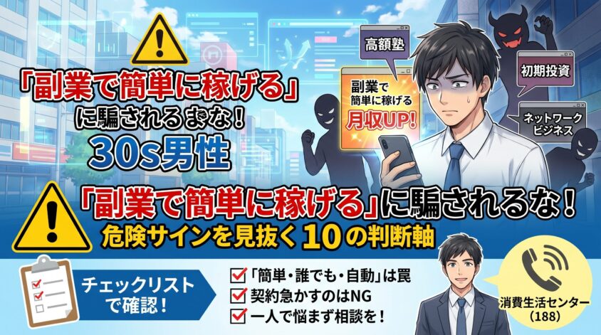 「副業で簡単に稼げる」に騙されるな&mdash;危険サインを見抜く10の判断軸