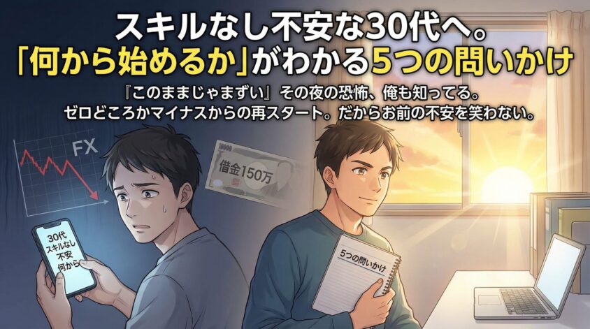 スキルなし不安な30代へ。「何から始めるか」がわかる5つの問いかけ