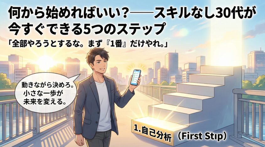 何から始めればいい?——スキルなし30代が今すぐできる5つのステップ
