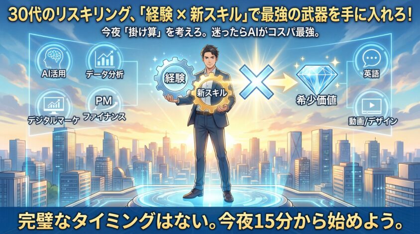 まとめ|30代のリスキリングで何を学ぶか迷ったら、今夜「掛け算」を考えろ