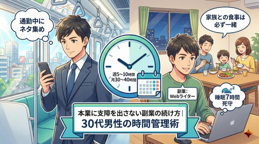本業に支障を出さない副業の続け方|30代男性の時間管理術
